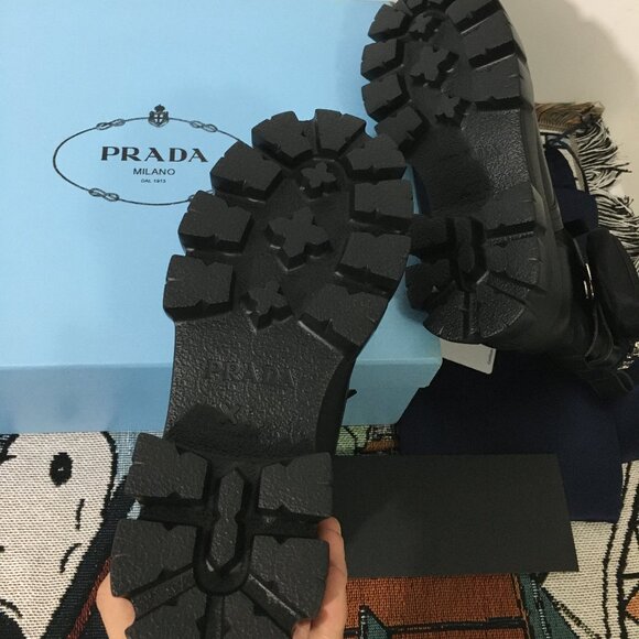 Prada women's black boots loafers - Picture 6 of 9